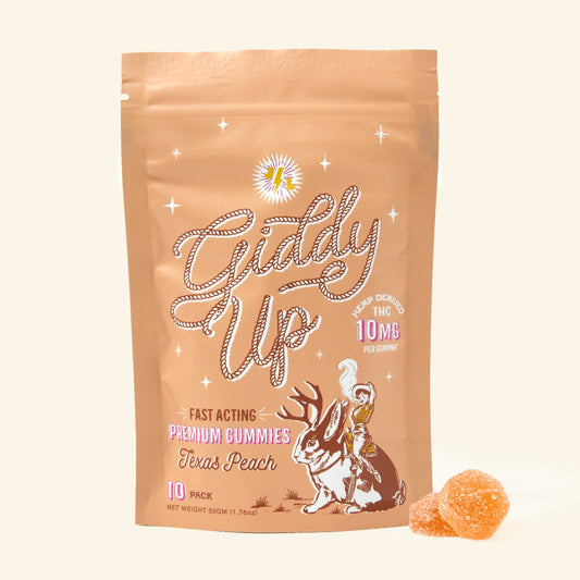 10MG THC Giddy Up Gummies in Texas Peach (SOCIAL)