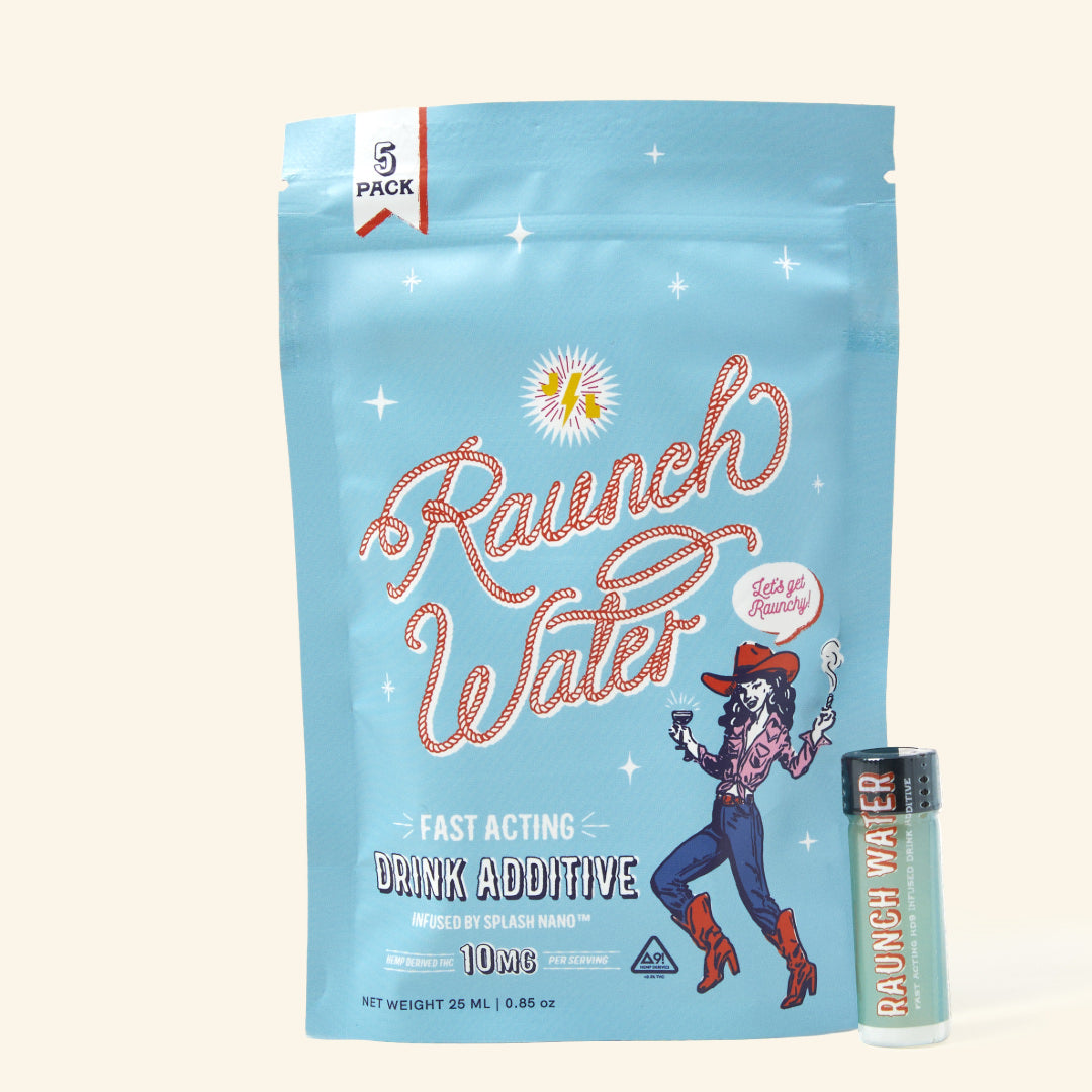 10MG THC Raunch Water: Beverage Booster - 5 Discreet Vials