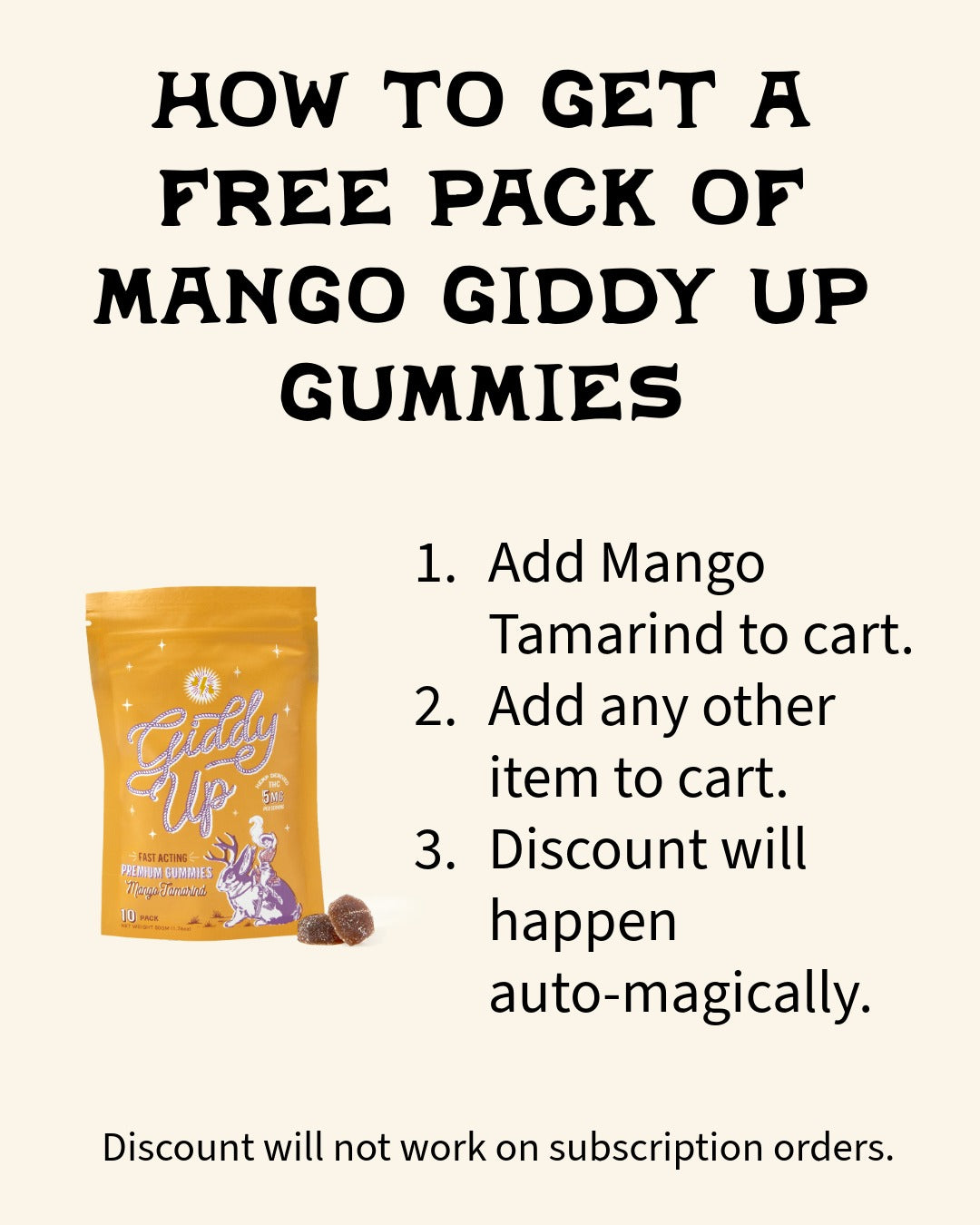 5MG THC Giddy Up Gummies in Mango Tamarind (SOCIAL)