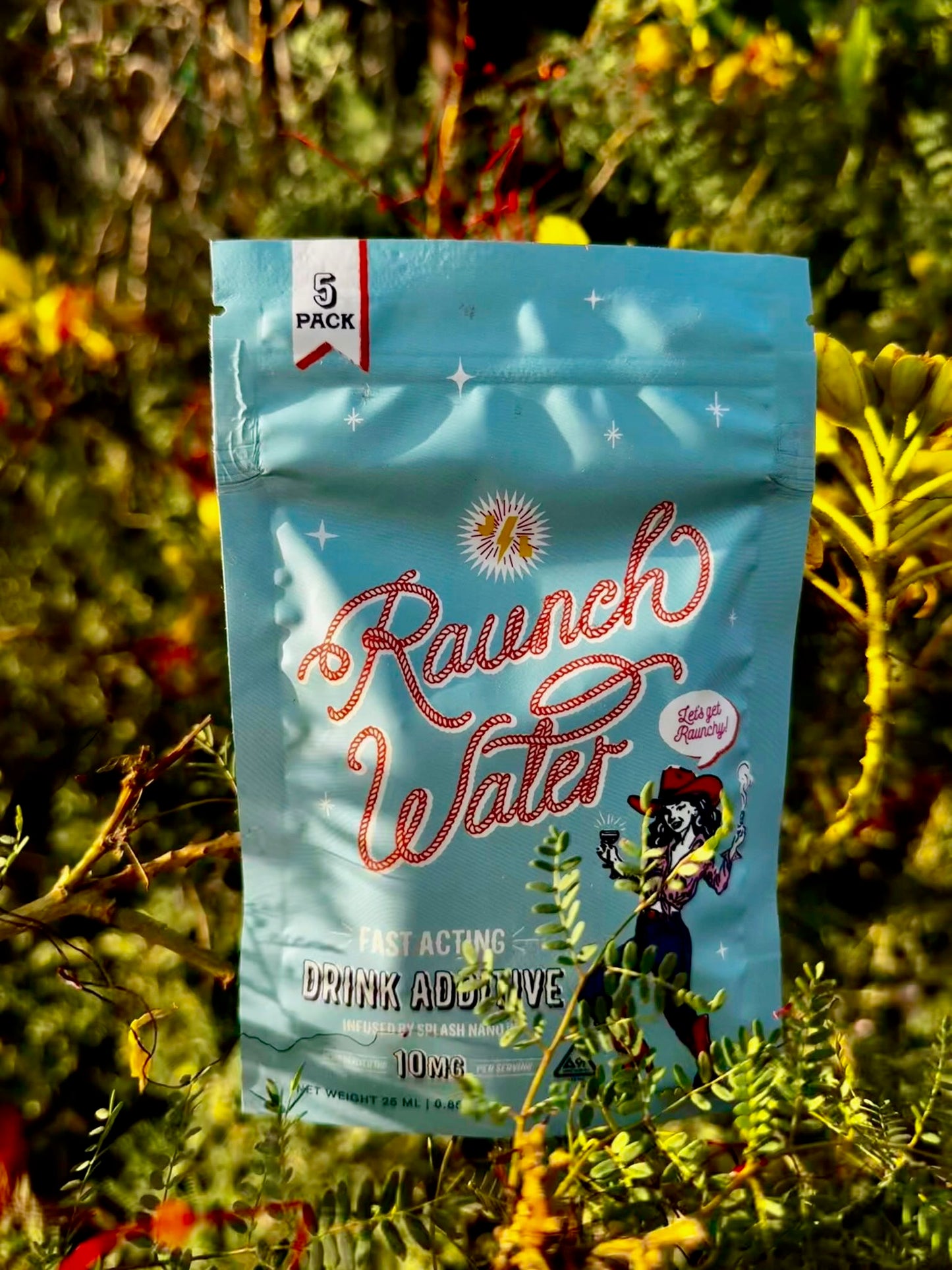 10MG THC Raunch Water: Beverage Booster - 5 Discreet Vials