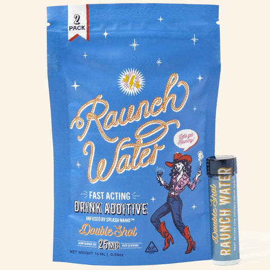 25MG THC Raunch Water: Beverage Booster - 2 Discreet Vials